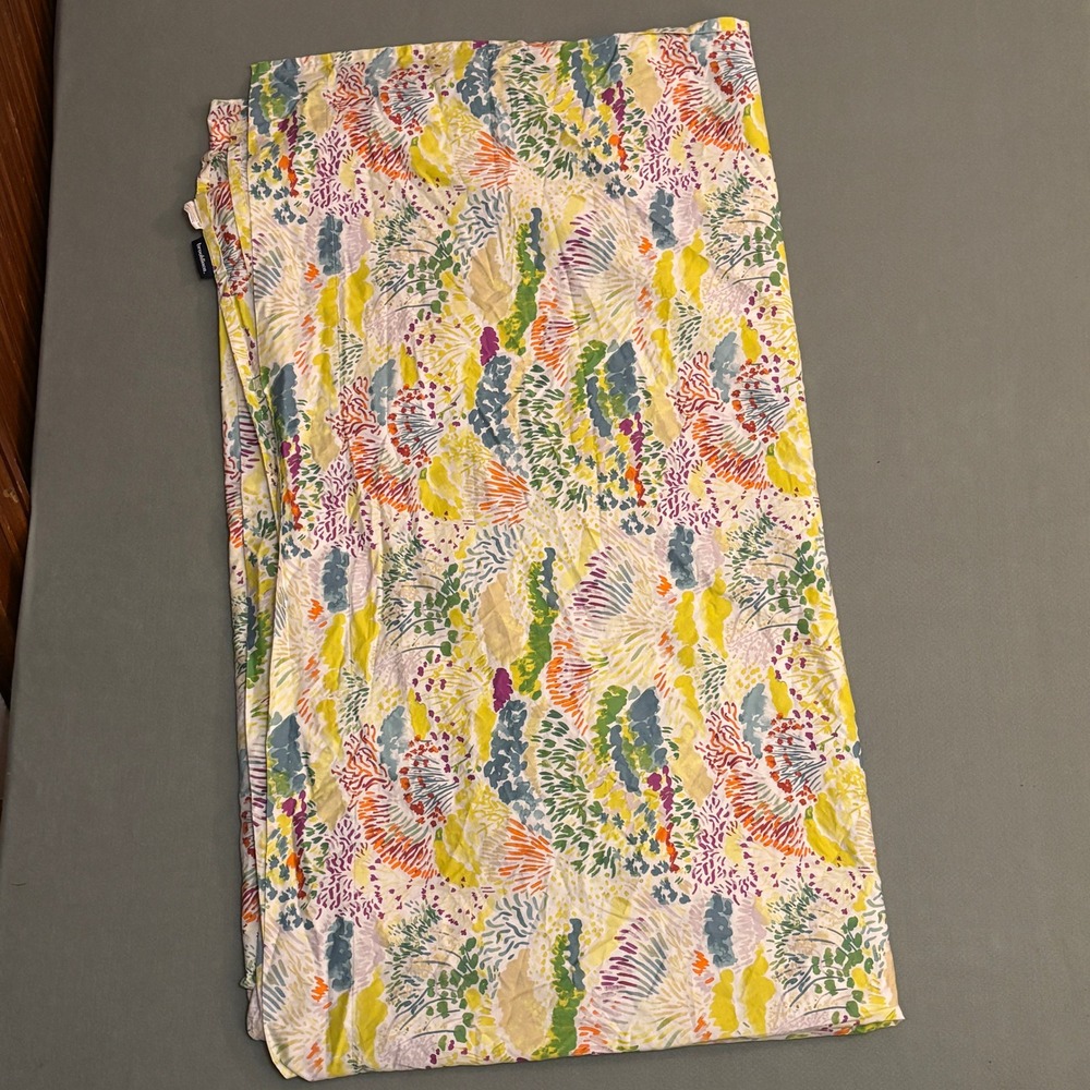 Brooklinen Queen Flat Sheet Abstract Floral Multi Color Cotton OEKO-TEX